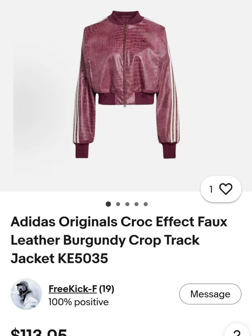 Adidas original faux leather jacket